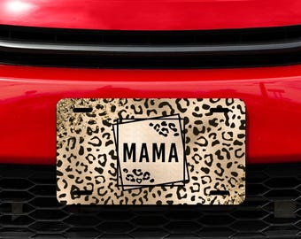 Sublimation License plate, Mama leopard print