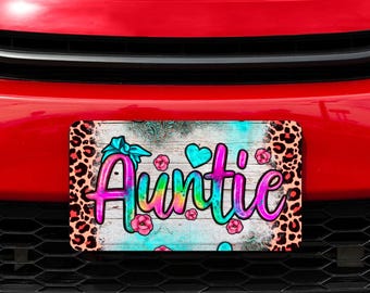 License plate, Auntie, Sublimation, Auntie gift