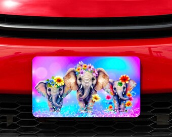 Sublimation License plate, Elephant License plate, Elephant lover