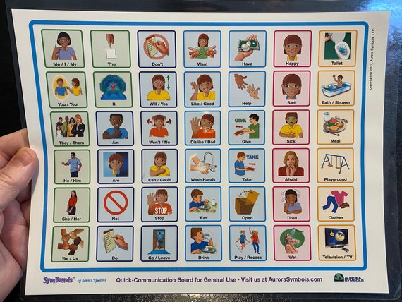 DIGITAL – General Use Quick Communication Board, AAC, Color Coded