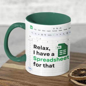 Spreadsheet Mug, Spreadsheet Gifts, Excel Mug, Excel, Funny Gifts, Spreadsheet, Excel Coffee Mug, Boss Mug, Spreadsheet, Coworker Gifts, Mug