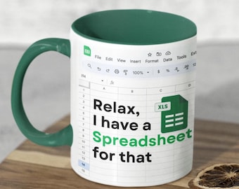 Spreadsheet Mug, Spreadsheet Gifts, Excel Mug, Excel, Funny Gifts, Spreadsheet, Excel Coffee Mug, Boss Mug, Spreadsheet, Coworker Gifts, Mug