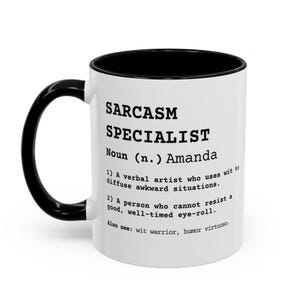 Especialista em Sarcasmo, Canecas Divertidas, Caneca de Café Divertida, 325ml ou 445ml, Presente para Amantes do Sarcasmo, Caneca Personalizada, Presentes Sarcásticos, Amante do Sarcasmo