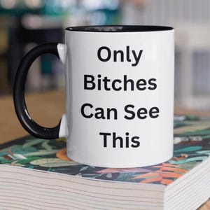 Only Bitches Can See This, Funny Mugs, Rude Gifts for Her, Sarcastic Gifts, Best Friend Mug, Gift For Her, Gag Gifts, Bad Word, Adult Humor