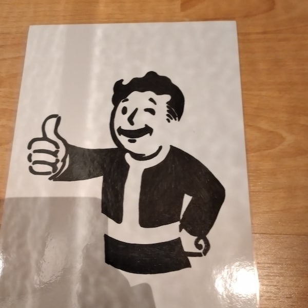 Vault Boy, Fallout - Stencil Painting A4, laminated