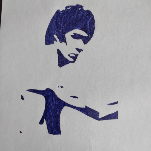 Bruce Lee - Stencil Painting A4, laminated