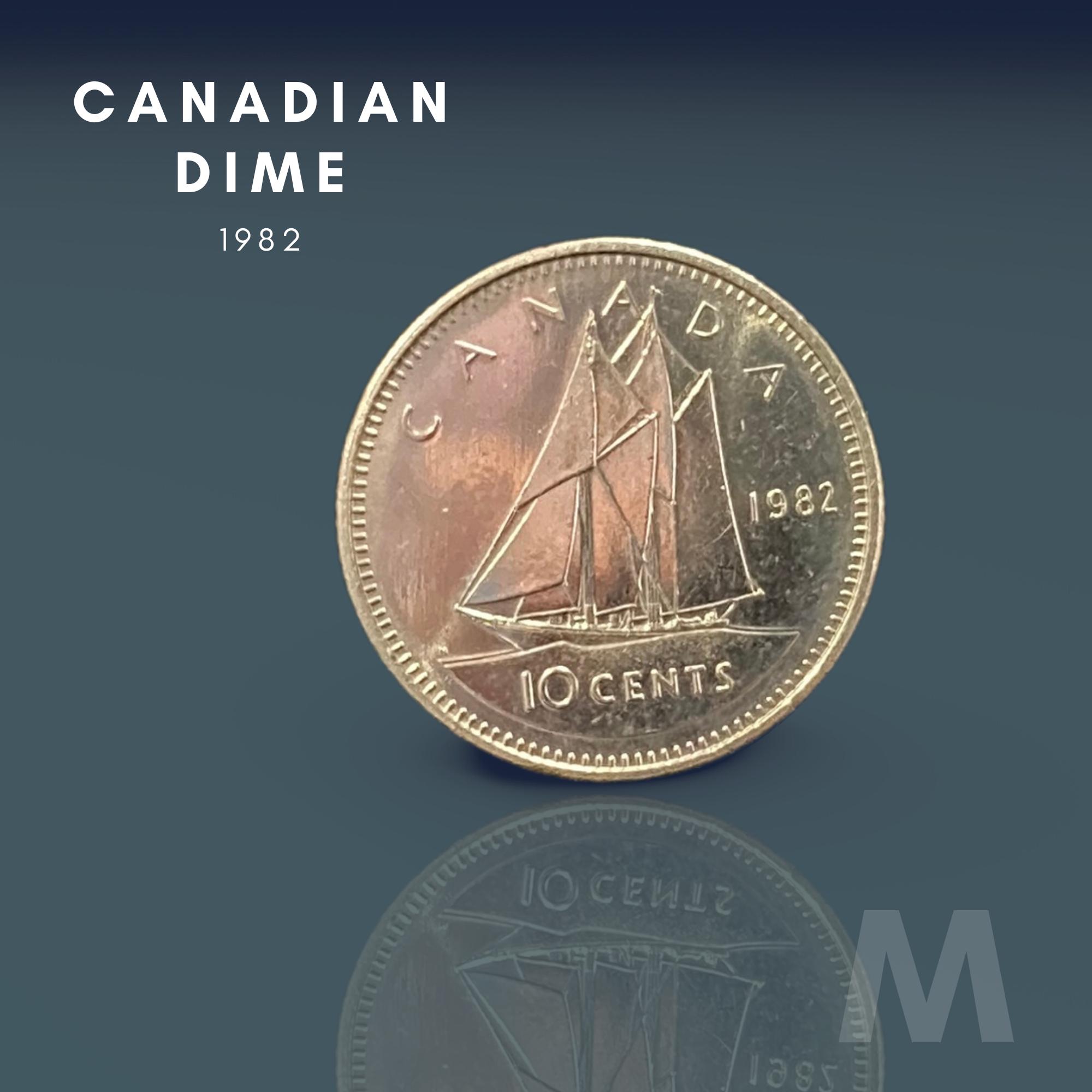 1982 amazing condition Canadian Dime | 10 Cents | Queen Elizabeth ii | Gift For Grandpa Grandma Mom Dad Grandchild Coin Collector