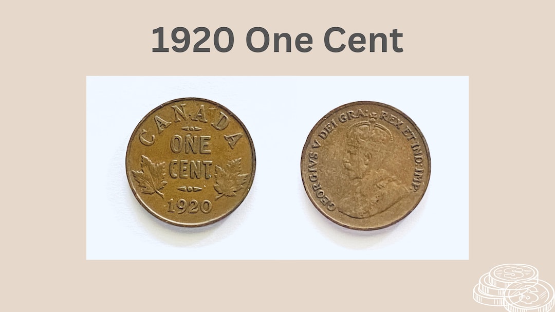 1920 Canadian Penny 1 Cent King V Coin Collection Etsy