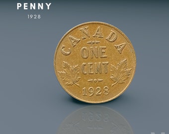 1928 Canadian Penny | One Cent | King George V | Coin Collection  | Circulated | 1 Cent | Penny Hunter | Gift For Coin Collector | Grandpa