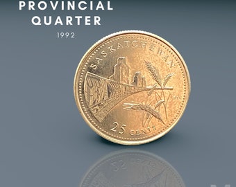 1992 Saskatchewan Canadian Quarter | 25 Cent | Königin Elisabeth II. | Münzsammlung | Im Umlauf |