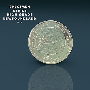 1992 Newfoundland Provincial Specimen Strike Canadian Quarter | 25 Cents | Queen Elizabeth ii | Coin Collection Gift for Coin Collector |