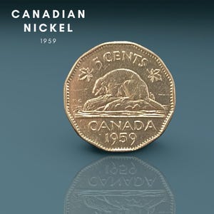 1959 Canadian Nickel | King George the Fifth | 12 Sided Nickel | Coin Collection | Canadian Coins | Collectables | George VI