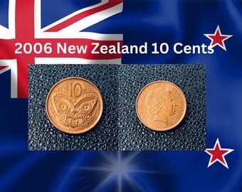 2006 New Zealand 10 Cent Coin | Various Years | New Zealand | World Coins | Gift For Grandpa Grandma Mom Dad Grandchild Coin Collector