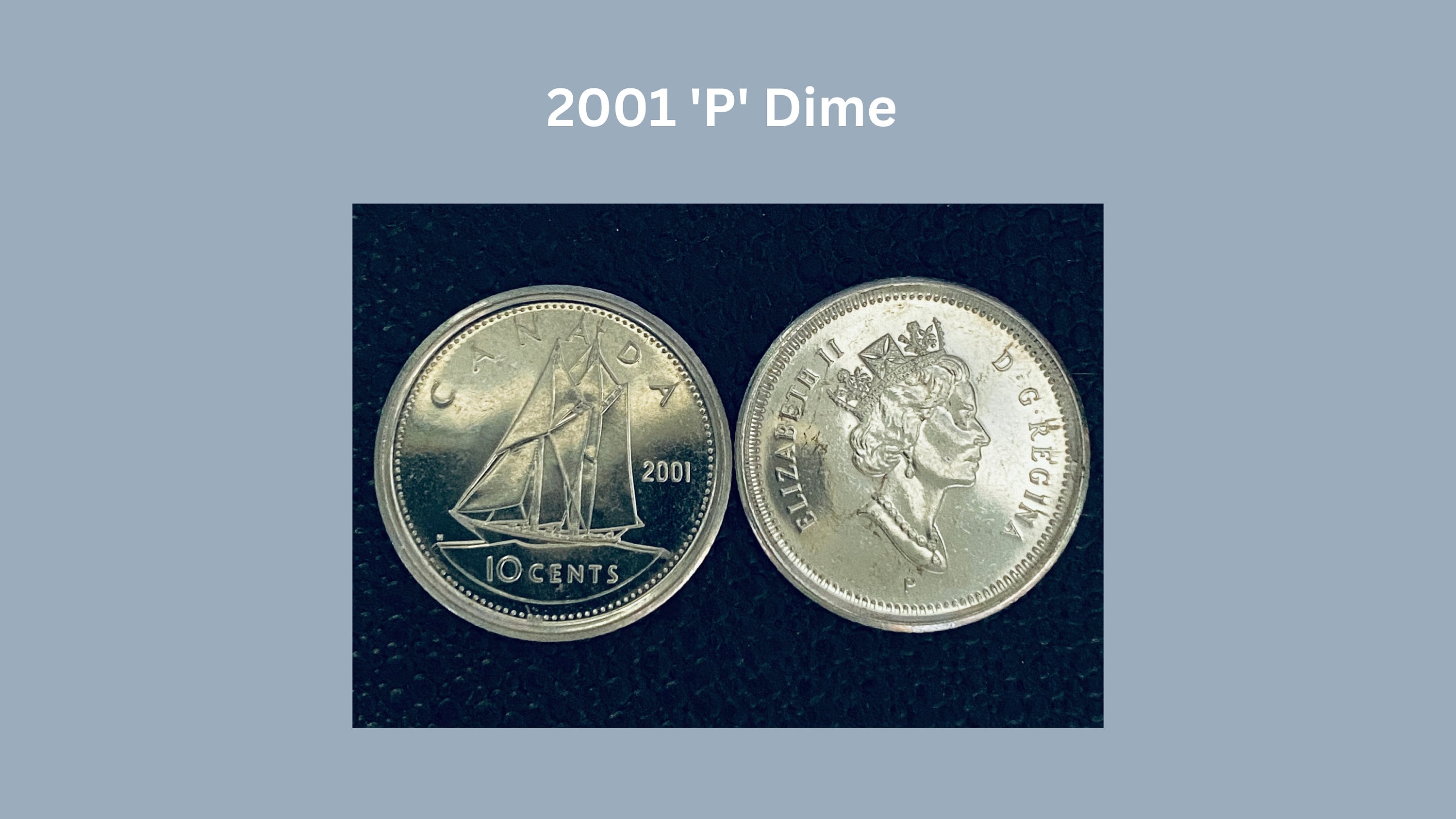 【未使用】美品　カナダ2001年記念硬貨　 Canadian Mint 2001 'P' Canadian Dime | 10 Cents | Queen Elizabeth II