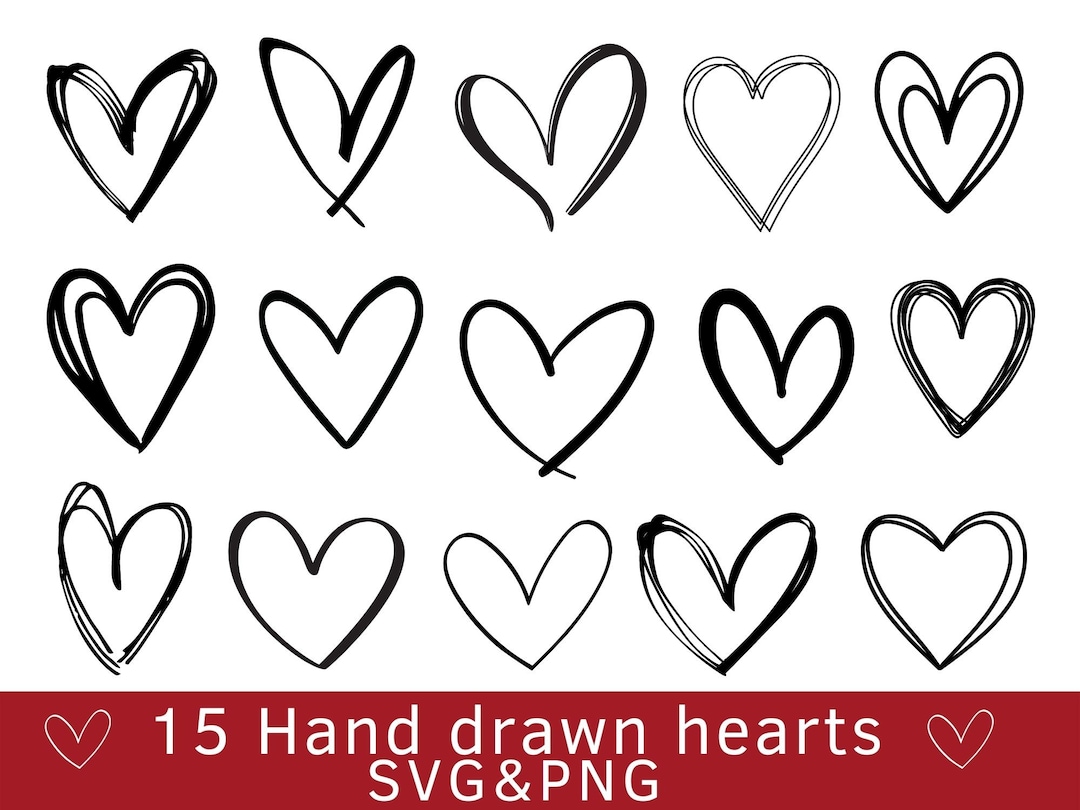 Heart Svg Bundle Hand Drawn Heart Svg Hand Drawn Heart Svg - Etsy UK