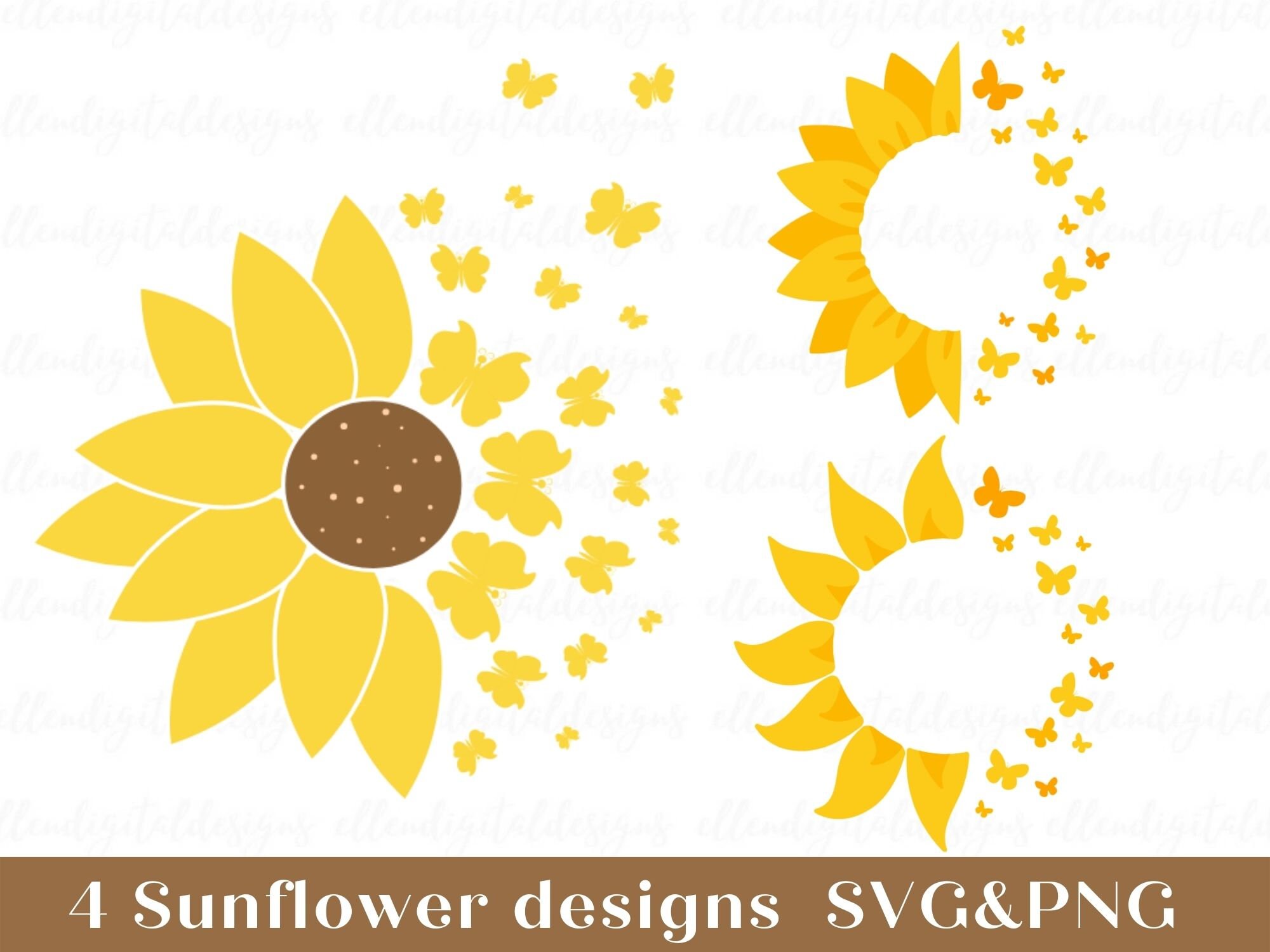 Sunflower Butterfly Svg Sunflower Svg Butterfly Svg Etsy