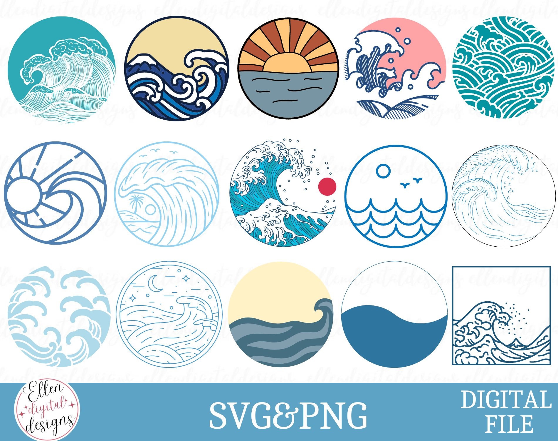 Wave Svg Bundle Ocean Wave Svg Ocean Svg Beach Svg Sea - Etsy Australia