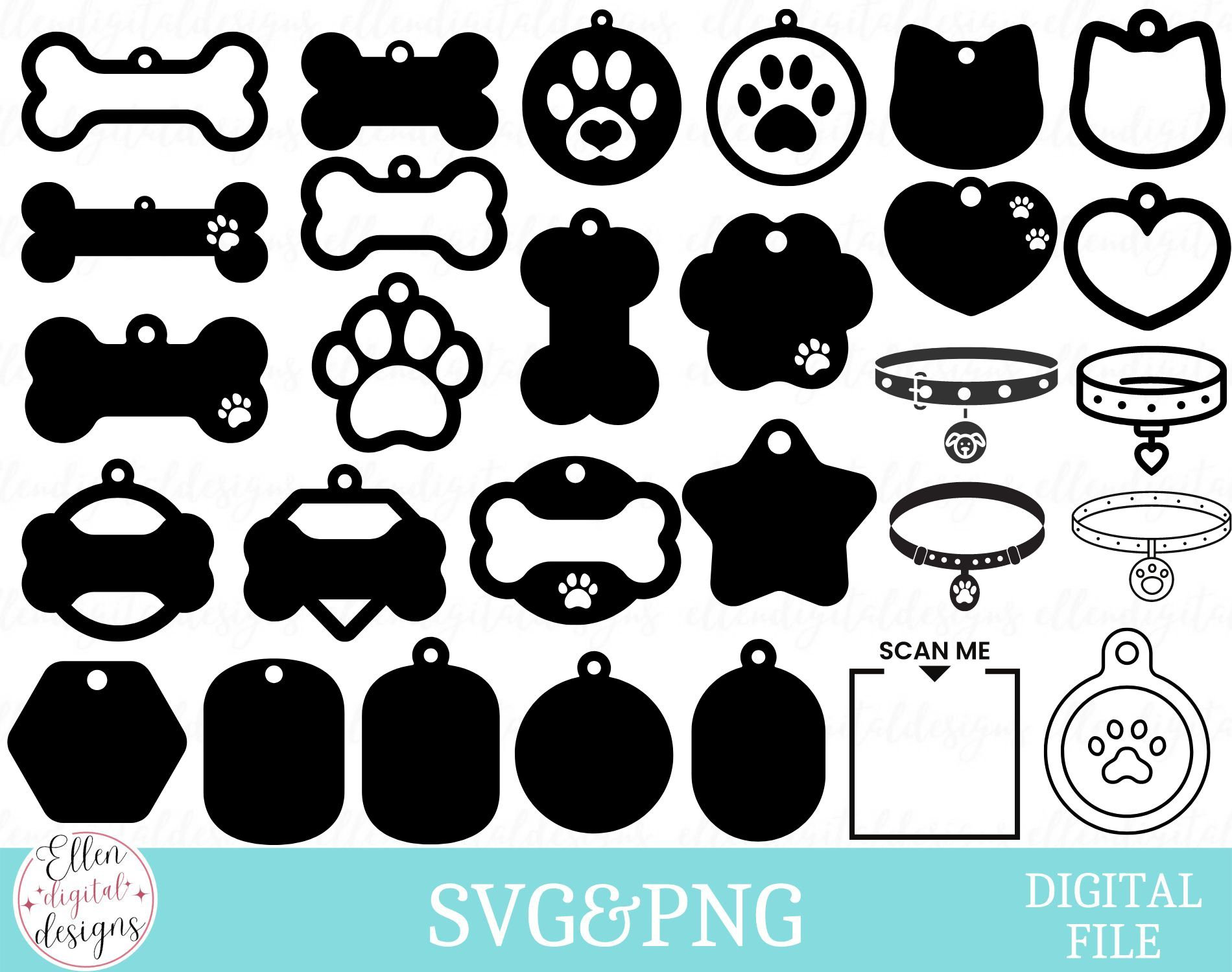 Pet Tag Svg Dog Tag Svg Cat Tag Svg Dog Tag Template Svg Etsy
