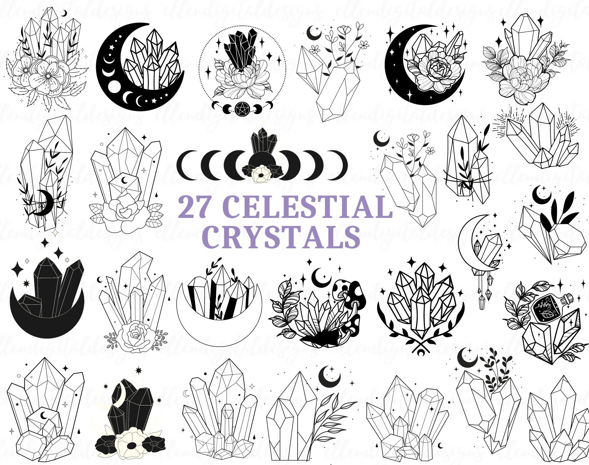 Crystals Svg Magic Crystals Svg Files Crystal Flowers Svg - Etsy Australia