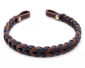 Leather Browband for Horses – Custom Colors – Handmade Greased Leather, Sizes 32–50 cm