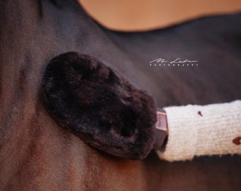 Soft Grooming Mitt for Horses – Removes Dust & Polishes the Coat – For Face, Belly and Legs