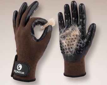 Grooming Glove Pair for Horses, Dogs & Cats – Left and Right Hand with Soft Nubs – Deshedding Glove in Size S, M or L