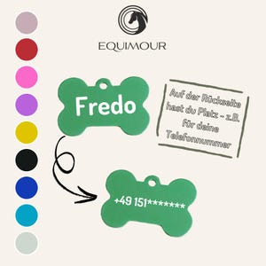 Personalized | Collar pendant for dogs, dog tag, lucky charm | ID tag | Gift for dog lovers, dog, dog walking | Equimour |