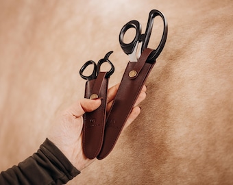 Personalizable Mane and Tail Scissors Duo – Premium Stainless Steel with Vegan Leather Case – Gift for Horse Groomers and Riders