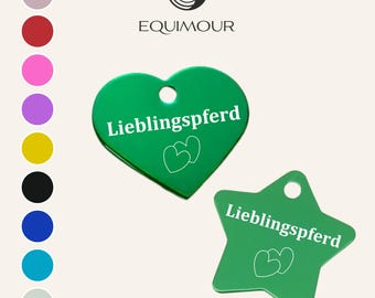 Personalisierbar| Halfter Anhänger für Pferde | Lieblingspferd |Glücks Marke|Geschenk Reiterin Pferdemädchen, Pferd, Pony, Reiten| Equimour|