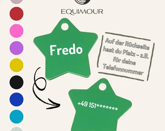 Personalized Halter Tag with Engraving – Star Charm for Horse & Pony – Bridle ID Tag