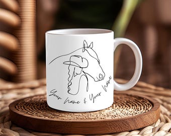 Customizable | Mug for horse lovers & horse girls | Cowgirl | Mug | Gift horse owner coffee mug | Tea mug |Equimour|
