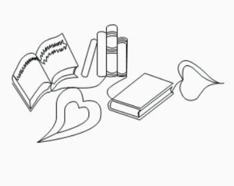 Heart Books, Longarm Quilting Digital Designs Pattern E2E E483