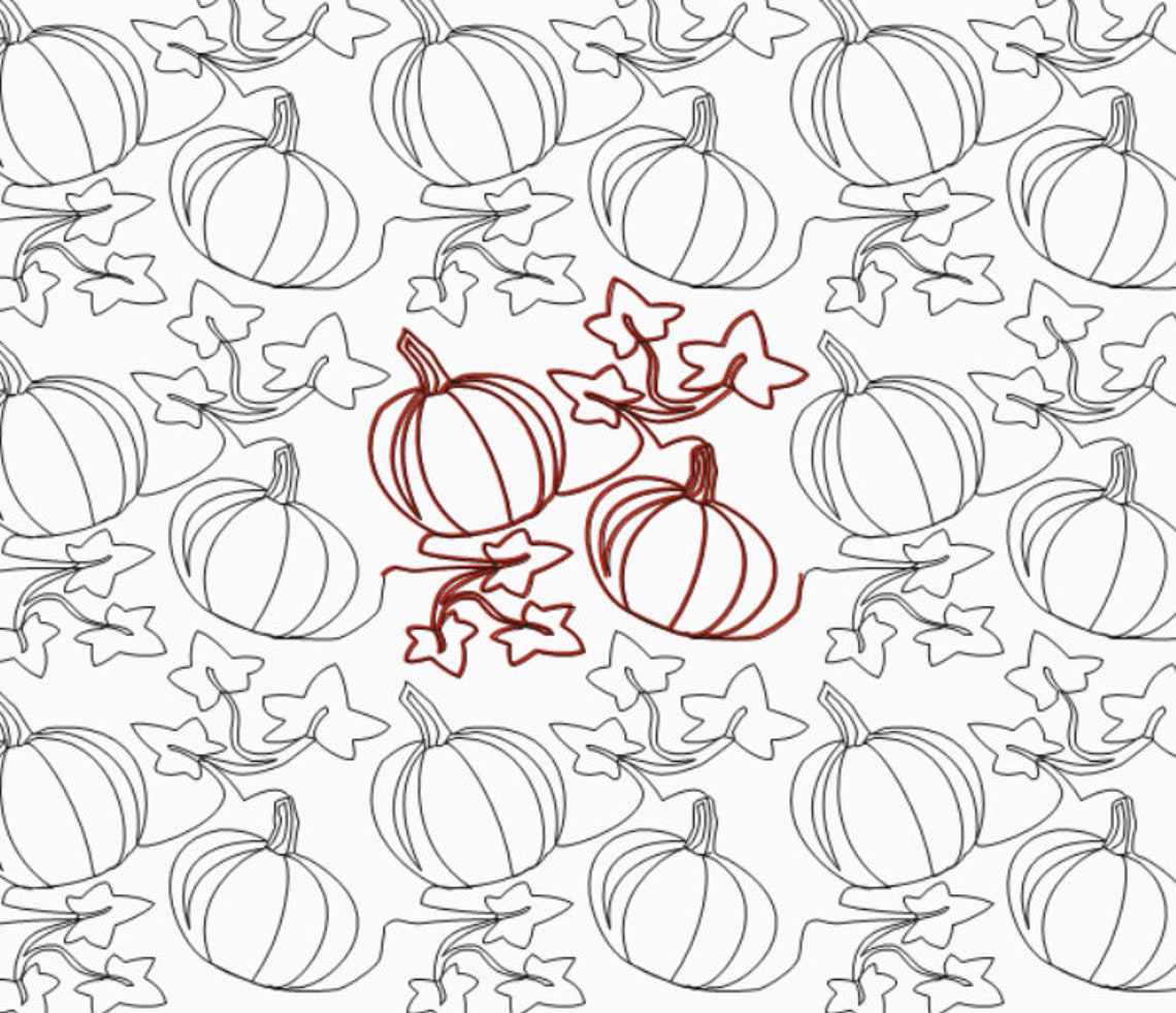 Pumpkin Longarm Digital Quilt Designs Pattern E2E E468 Etsy