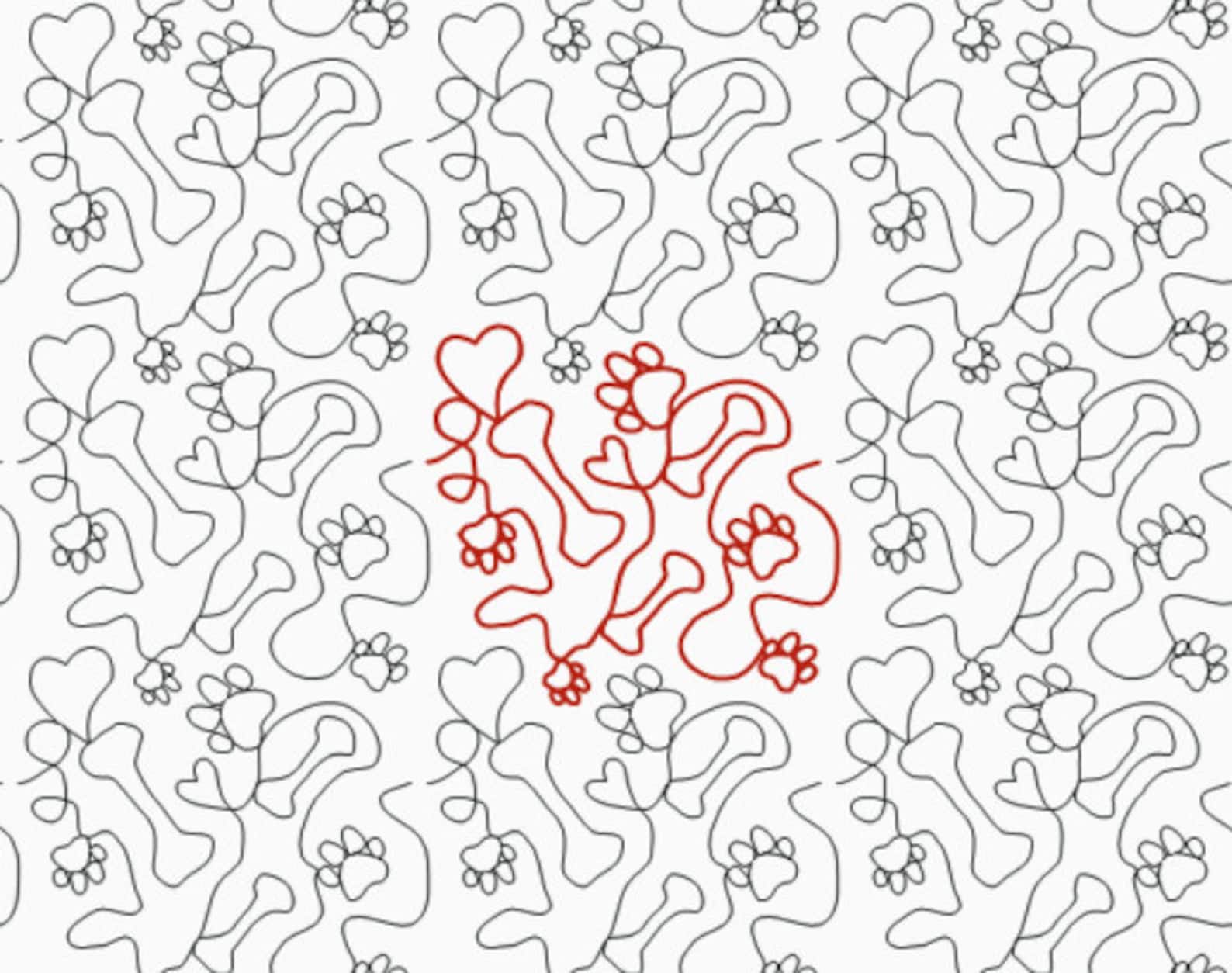 Dog Bone, Longarm Digit Quilting Designs Pattern E2E E484 Etsy