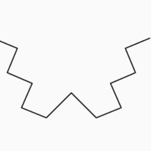 Puede incluir: Un dibujo de línea en blanco y negro de una estructura química con una cadena de siete átomos de carbono y una cadena ramificada de tres átomos de carbono.