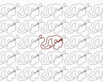 Ponytail is a Longarm Quilting, Digital Computer Designs, Pattern E2E E573