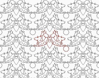 Bull Rider, Longarm Quilting Digital Designs Pattern E2E E563