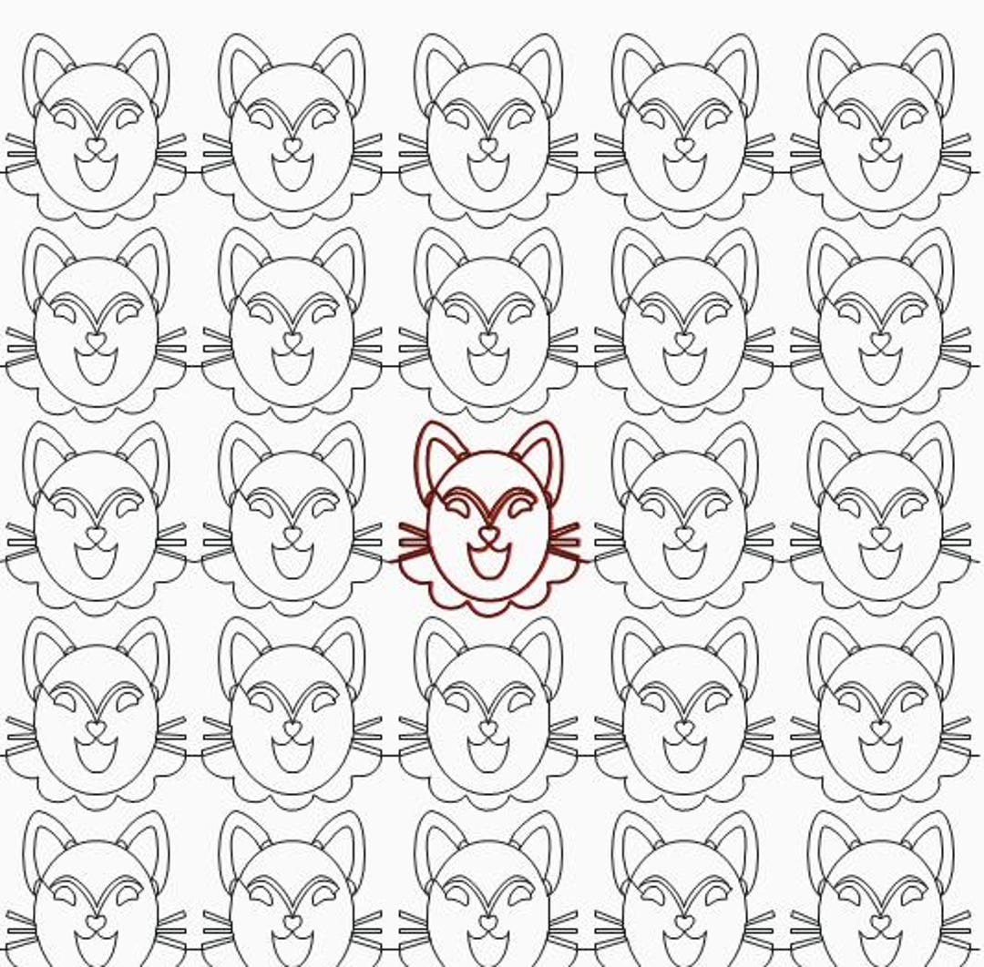Cat Happy is a Longarm Quilting Digital Designs Pattern E2E E566 - Etsy