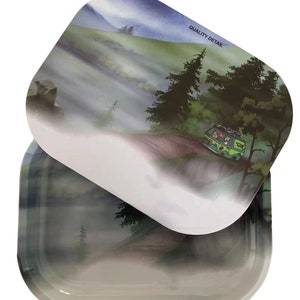 Road Trip Premium Edition 7 x 5 inch Rolling Tray and Magnetic Lid Set Perfect Backpack Size for On The Go!