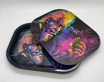 Cartoon Metal Rolling Tray with Magnetic Lid (7x5 inch)