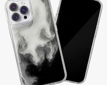 Glow-in-the-Dark Quicksand iPhone Case: Luminous Black and Gray