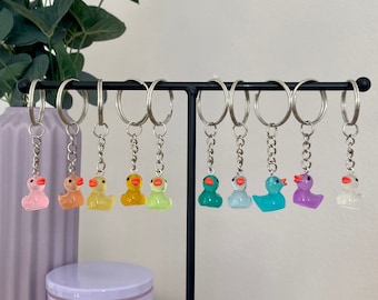 Personalised Resin Glow in the Dark Duck Keyring
