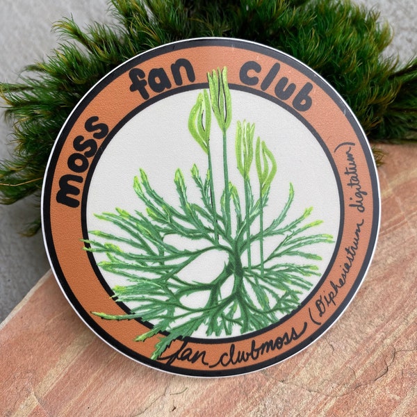 Moss Fan Club Clubmoss 3 inch Vinyl Round Sticker