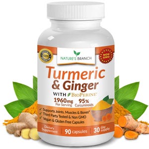 Turmeric Curcumin with Ginger and BioPerine - 90 Capsules