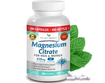 Magnesium Citrate - 200 Capsules
