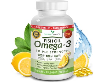 Omega 3 Fish Oil Pill - 180 Capsules