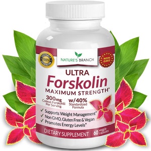 Forskolin Capsules: Non-GMO, Vegan, Gluten-Free - 60 Count