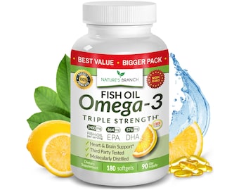 Omega 3 Fish Oil Softgels - 180 Capsules