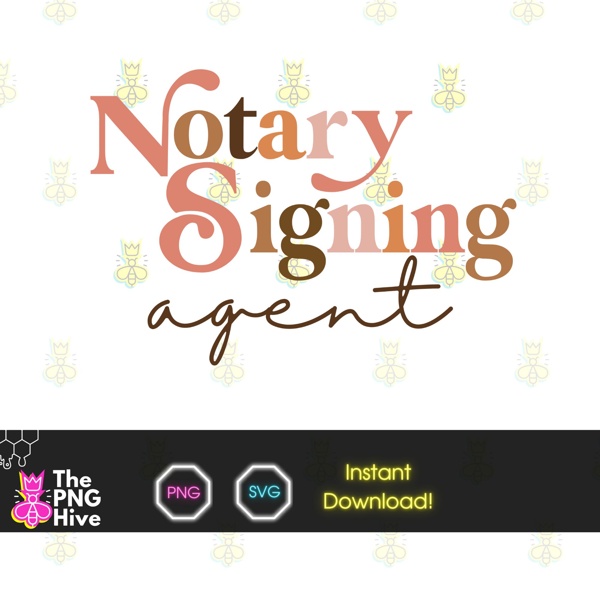 Retro Notary Signing Agent PNG Notary Public Clip Art PNG Etsy