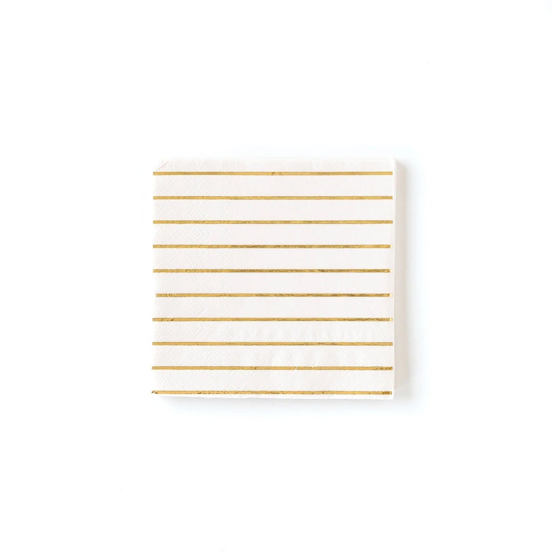 Gold Striped Paper Napkin Birthday Party Table Decor Etsy